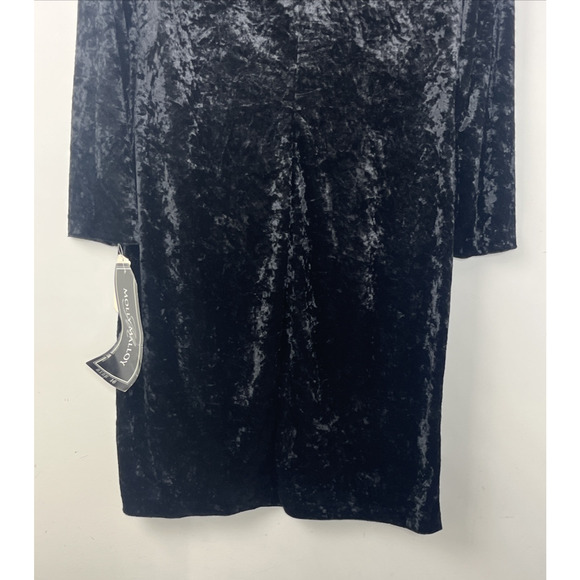 VTG Molly Malloy Velvet Dress 16 Black Crushed Velvet Beaded Whimsi Goth Witchy - Picture 6 of 14